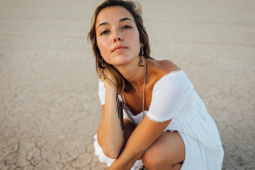 Portrait of Young Woman in Desert